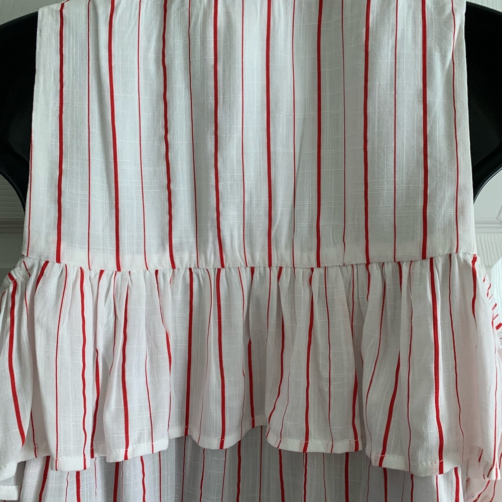 Cold Shoulder Striped Ruffle Top-Size S - Picture 5 of 6